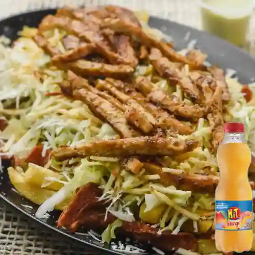 Combo Salchipapa de Pollo + Hit Mango 500 ml