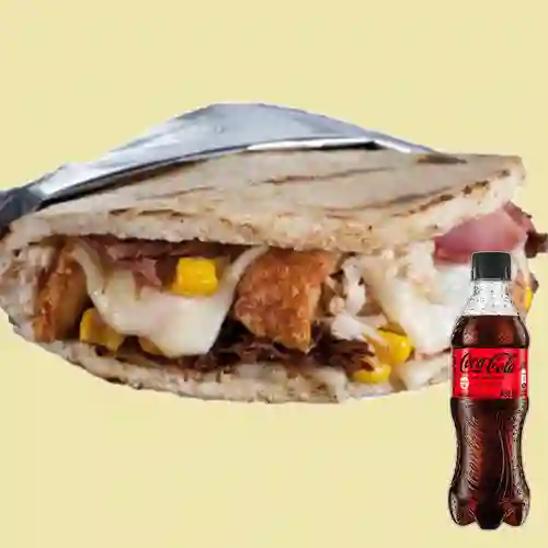 Combo Super Arepa con 8 Ingredientes + Cocacola S/az 400 ml