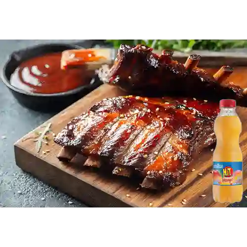 Combo Costillas Asadas en Salsa BBQ + Hit Mango 400 ml