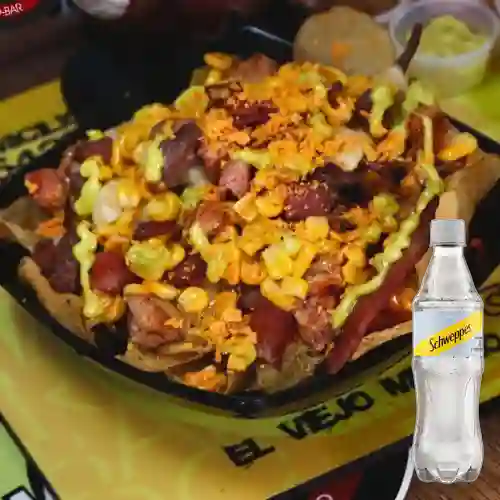 Combo Salchipapa + Schweppes Soda 400ml