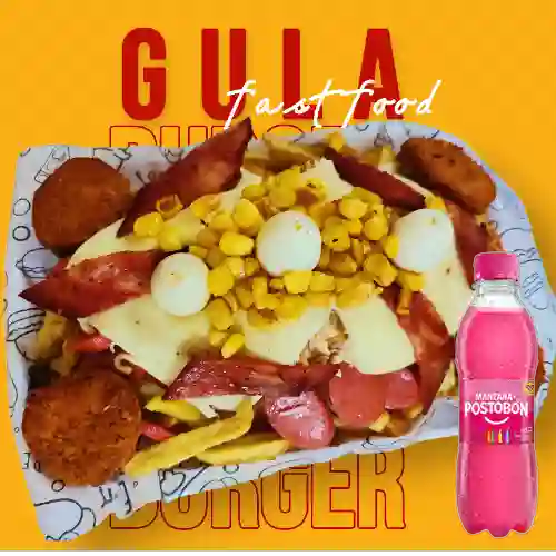 Combo Salchipapa Gula + Manzana 250 ml