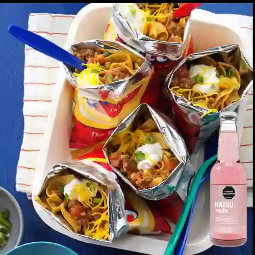 Combo Walking Tacos +Hatsu Frambuesa Rosas 300ml