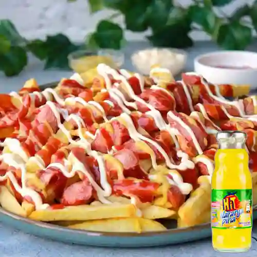 Combo Salchipapa Sencilla + Hit Naranja Piña 350 ml