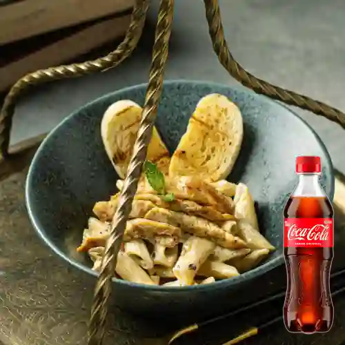 Combo Pastas c/ Pollo&Tocineta +Cocacola Orig 400ml