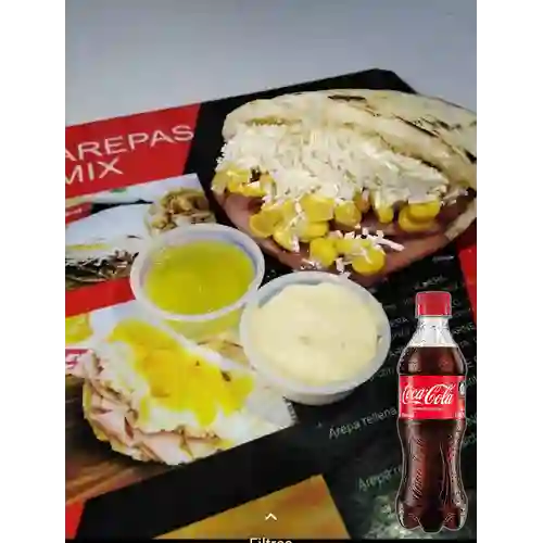 Combo Arepa Ranchera + Coca Cola Original 400 ml