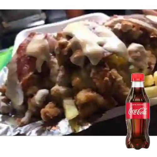Combo Salchipapa de Crispetas de Pollo +Cocacola 250ml