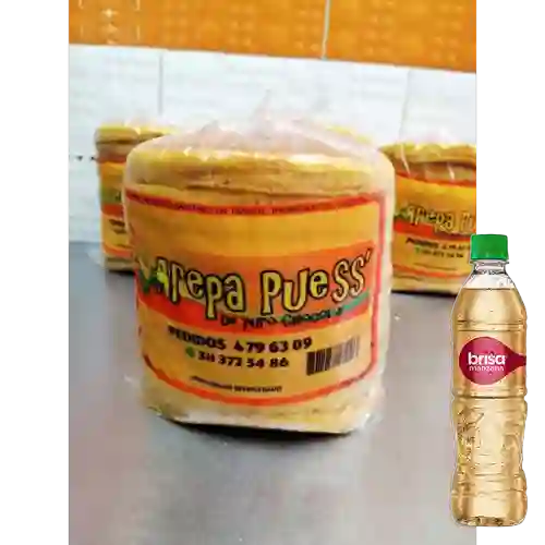 Paquete de 9 Arepas de Chocolo +Brisa Manzana 600ml