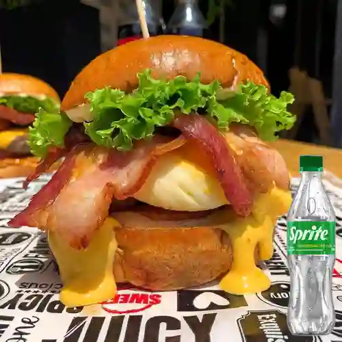 Combo Cheese Burger + Sprite Original 400ml