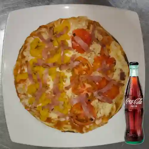Combo Pizza Personal 2 Sabores + Coca-cola Zero 350ml