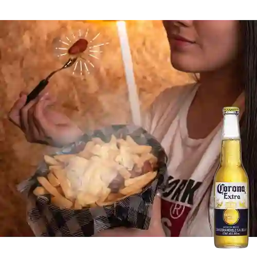 Combo Salchimeraki (1 Persona) +  Corona Bot. 355ml