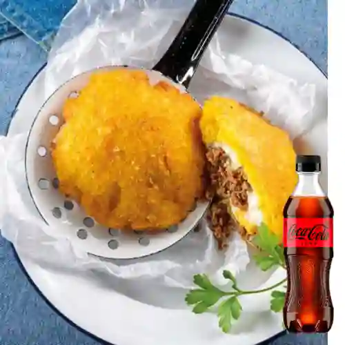 Arepa de Huevo c/ Carne Molida +Cocacola ZERO 400ml