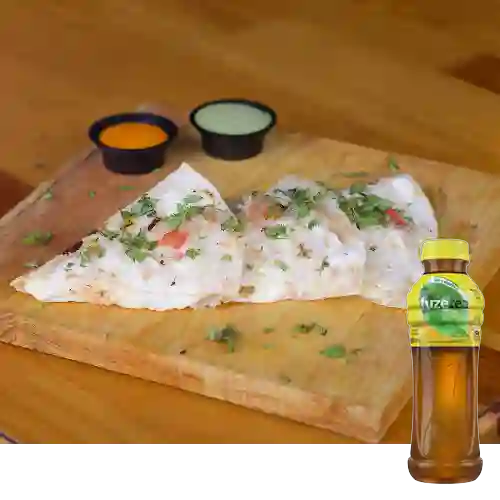 Combo Quesadilla Pollo Pastor +Fuzetea Té Verde 400ml