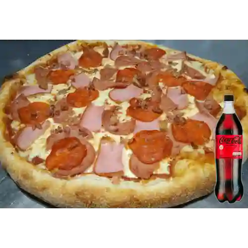 Combo Pizza Carnes Grande + Coca Cola Sin Azúcar 1.5L