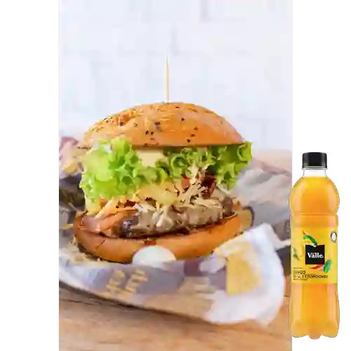 Combo Burger Pequeña + Del Valle Frutal Naranja 500 ml