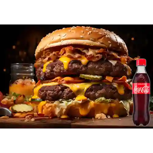 Hamburguesa Callejera Doble Carne +Cocacola Org 400ml