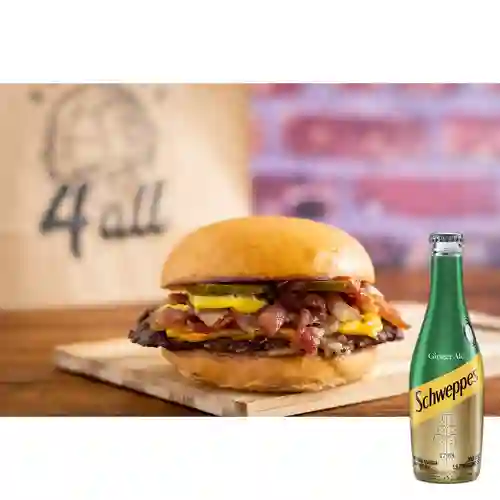 Smash Bacon Cheese Burger +Schweppes Ginger Ale 300ML