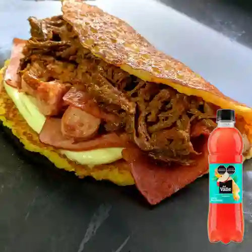 Carne Desmechada 6 Toppings +Del Valle Salpicón 500ml