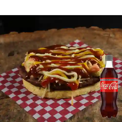 Combo Arepa Burguer + Coca-Cola Sabor Ligero 400 ml