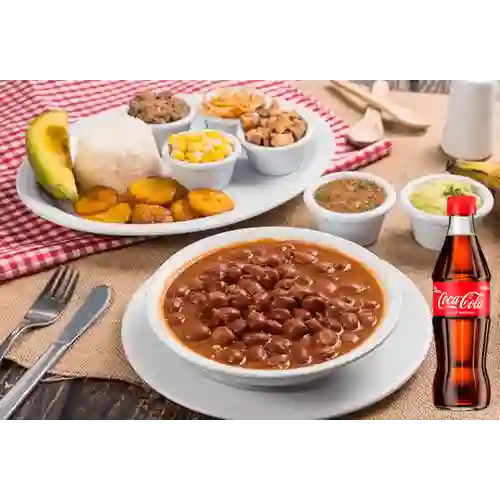 Combo Cazuela de Frijol Normal +Cocacola Orig 300ML