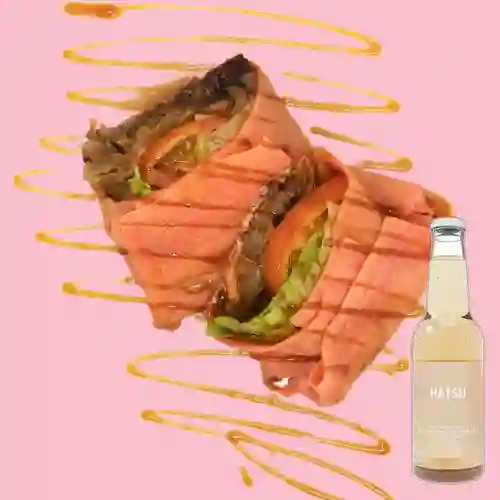 Crepe Tonkatsu Burger +Hatsu Uva Blanca&Romeo 300ml