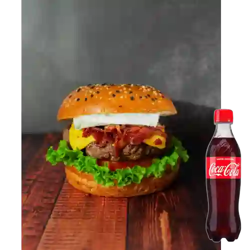 Combo Burguer K + Coca-Cola Sabor Original 400 ml