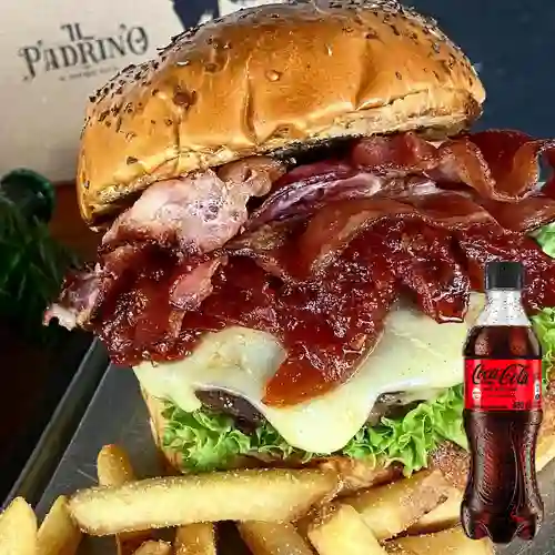 Hamburguesa Do Sicilia +Papas +cocacola Cero 400ml