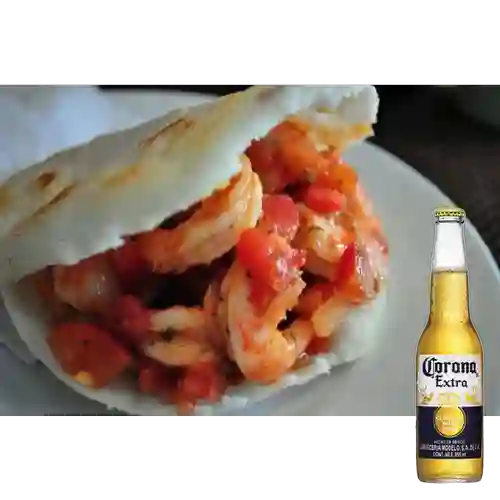 Combo Arepa Messi + Corona Extra 355 ml