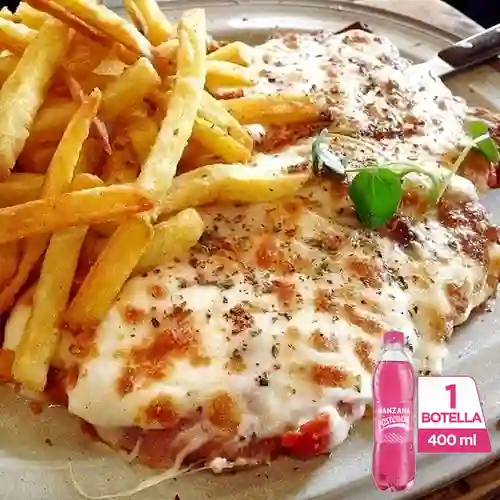 Pechuga a la Plancha +Gaseosa Manzana 400ml