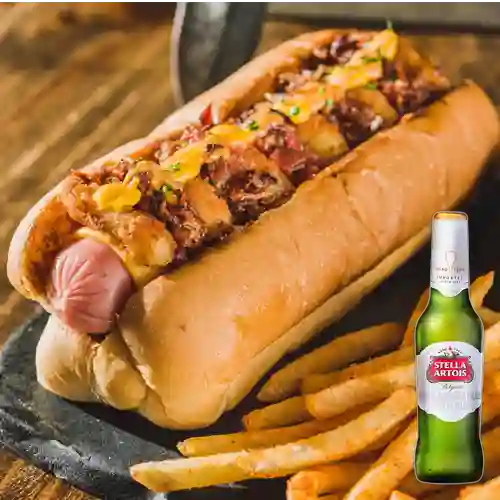Combo Perro Aleman + Cerveza Stella Artois Bot. 330ml