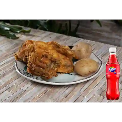 Combo Pollo Apanado 1/4 + Premio 400 ml