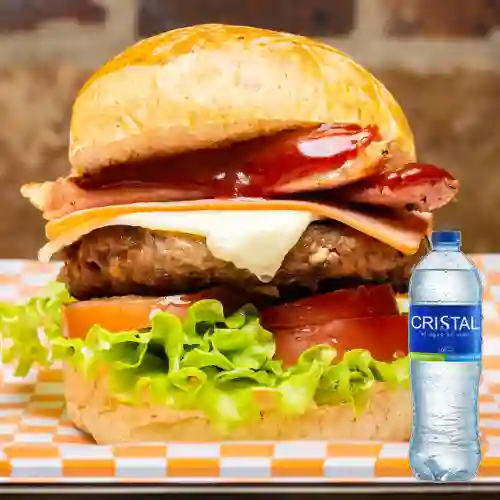 Combo Hamburguesa Elvis + Agua Cristal