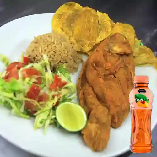 Combo Tilapia Frita + Fuze Tea Durazno 400ML