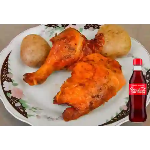 Combo 1/4 de Pollo Asado + Coca-Cola Sabor Original 350 ml