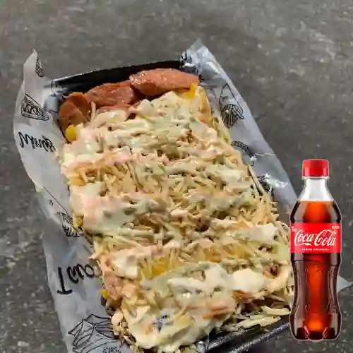 Combo Salchipapa Gratinada + Coca Cola Original 400 ml
