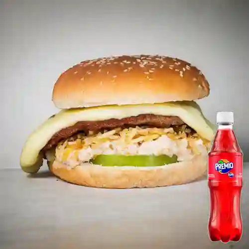 Combo Hamburguesa Solo Queso + Premio 400 ml