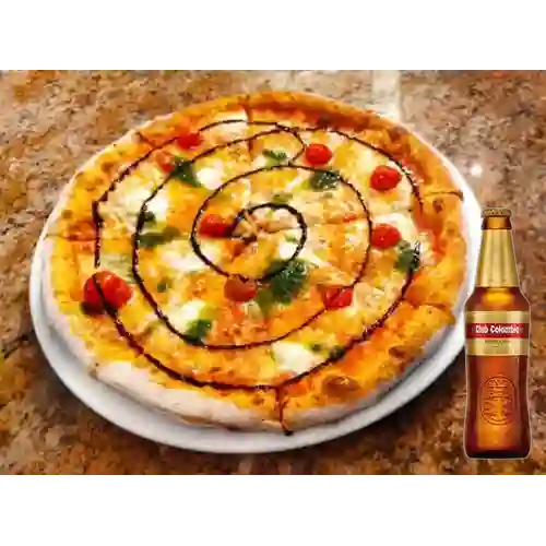 Combo Pizza Caprese + Club col. Dorada Bot. 330ml