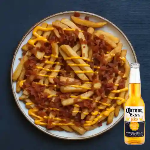 Combo Cheese Bacon Fries - Tocineta + Corona 330 ml