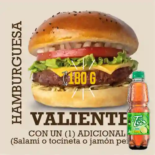 Combo Hamburguesa Valiente 180 G + Mr Tea Limón 500 ml