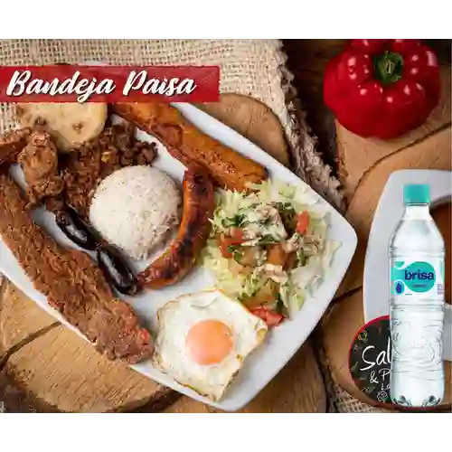 Combo Bandeja Paisa + Agua Brisa Sin Gas 600Ml