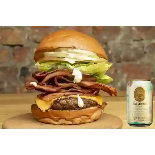 Combo Burger la Mega Bacon. + Club col. Dorada 330 ml