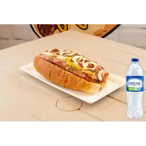 Combo Hot Dog Italo Suizo + Cristal Sin Gas 600 ml