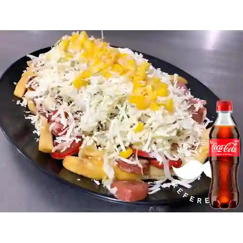 Combo Salchipapa Especial + Coca Cola Original 400 ml