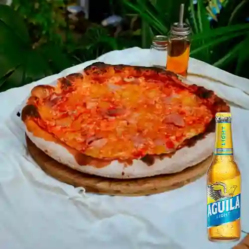 Combo Pizza Hawaina + Aguila Light 350 ml