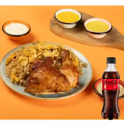 Personal 1/4 Pollo +1 Guarnición +Cocacola S/az 400ml