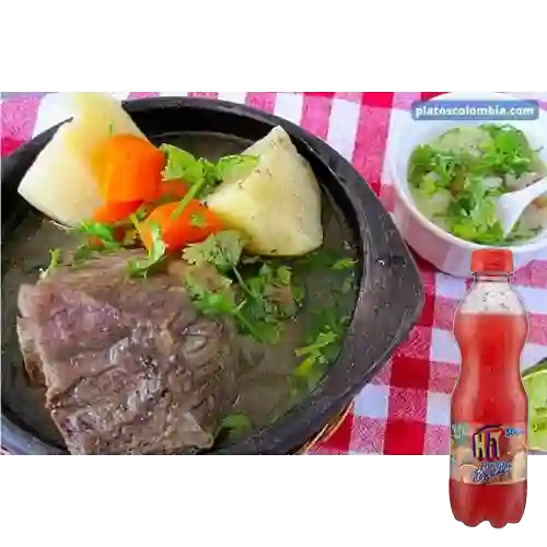 Combo Caldo de Costilla + Hit Frutos Tropicales 500 ml