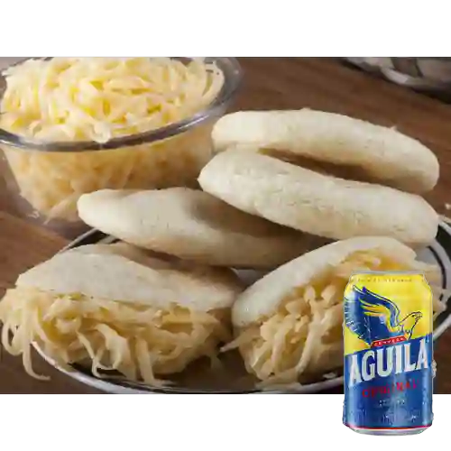 Combo Arepa James + Cerveza Aguila Original Lta 330ml