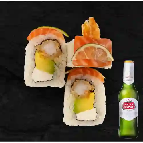 Combo Sushi Salmón Citrus + Stella Artois Bot. 330ml
