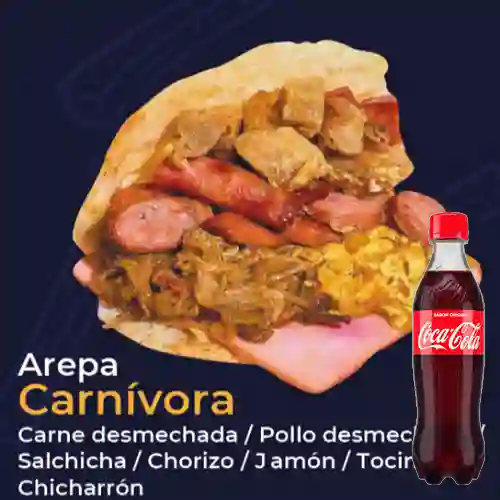 Combo Arepa Carnívora + Coca-cola Original 500ml