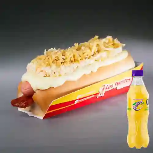 Combo Perro Queso y Tocineta + Quatro Original 400ML