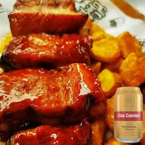 Combo Costilla en Salsa + Club col. Dorada Lta 330ml
